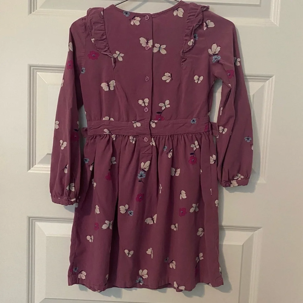 Carter's Purple Plum Ruffle Dress with Butterfly Floral Print Size 8